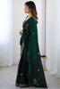 Dark Green Embroidered Saree Designer Border Festive Wear