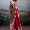 Red Banarasi Silk Saree with Rich Zari Woven Border Designer Blouse