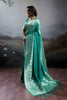 Rama Green Banarasi Silk Saree Rich Zari Woven Border Designer Blouse