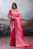 Rani Pink Banarasi Silk Saree Rich Zari Woven Border Designer Blouse