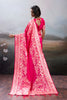 Rani Pink Banarasi Silk Saree Rich Zari Woven Border Designer Blouse
