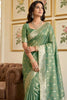 Green Banarasi Silk Saree Gold Zari Weaving Traditional Wear Saree