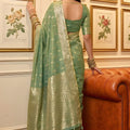 Green Banarasi Silk Saree Gold Zari Weaving Traditional Wear Saree