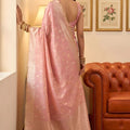 Pastel Pink Banarasi Silk Saree Gold Zari Weaving Traditional Saree