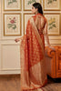 Rust Orange Banarasi Silk Saree Gold Zari Weaving Traditional Saree