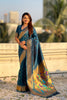 Teal Blue Paithani Silk Saree Rich Gold Zari Border Multicolor Peacock Pallu
