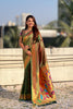  Olive Green Paithani Silk Saree Rich Gold Zari Border Multicolor Peacock Pallu