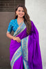 Purple Paithani Silk Saree and Rich Gold Zari Floral Peacock Pallu