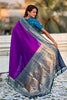 Purple Paithani Silk Saree and Rich Gold Zari Floral Peacock Pallu