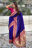 Royal Blue Paithani Silk Saree and Rich Gold Zari Floral Peacock Pallu