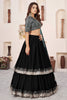 Elegant Black Embroidered Georgette Lehenga Choli with Soft Net Dupatta