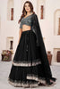 Elegant Black Embroidered Georgette Lehenga Choli with Soft Net Dupatta