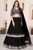  Elegant Black Embroidered Georgette Lehenga Choli with Soft Net Dupatta