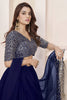 Beautiful Navy Blue Embroidered Georgette Lehenga Choli with Soft Net Dupatta