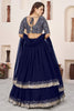 Beautiful Navy Blue Embroidered Georgette Lehenga Choli with Soft Net Dupatta