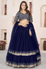  Beautiful Navy Blue Embroidered Georgette Lehenga Choli with Soft Net Dupatta