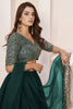 Stylish Rama Green Embroidered Georgette Lehenga Choli with Soft Net Dupatta