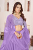Graceful Lavender Embroidered Georgette Lehenga Choli with Soft Net Dupatta