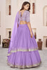 Graceful Lavender Embroidered Georgette Lehenga Choli with Soft Net Dupatta