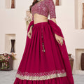 Lovable Rani Pink Embroidered Georgette Lehenga Choli with Soft Net Dupatta