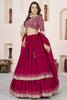 Lovable Rani Pink Embroidered Georgette Lehenga Choli with Soft Net Dupatta