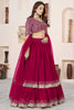 Lovable Rani Pink Embroidered Georgette Lehenga Choli with Soft Net Dupatta