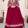 Lovable Rani Pink Embroidered Georgette Lehenga Choli with Soft Net Dupatta