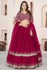 Lovable Rani Pink Embroidered Georgette Lehenga Choli with Soft Net Dupatta