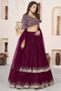 Superb Maroon Embroidered Georgette Lehenga Choli with Soft Net Dupatta
