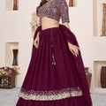 Superb Maroon Embroidered Georgette Lehenga Choli with Soft Net Dupatta