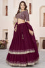 Superb Maroon Embroidered Georgette Lehenga Choli with Soft Net Dupatta