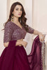 Superb Maroon Embroidered Georgette Lehenga Choli with Soft Net Dupatta