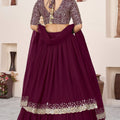 Superb Maroon Embroidered Georgette Lehenga Choli with Soft Net Dupatta