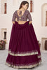 Superb Maroon Embroidered Georgette Lehenga Choli with Soft Net Dupatta