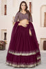 Superb Maroon Embroidered Georgette Lehenga Choli with Soft Net Dupatta
