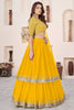 Vibrant Mustard Yellow Embroidered Georgette Lehenga Choli with Soft Net Dupatta