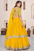 Vibrant Mustard Yellow Embroidered Georgette Lehenga Choli with Soft Net Dupatta