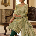 Elegant Pastel Green Floral Printed Viscose Straight Salwar Suit with Dupatta