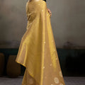 Mustard Yellow Banarasi Silk Saree Gold Zari Weaving Designer Saree