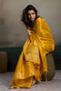 Mustard Yellow Silk Blend Woven Designer Saree Traditional Motifs Blouse