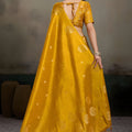 Mustard Yellow Silk Blend Woven Designer Saree Traditional Motifs Blouse