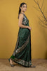 Dark Green Silk Saree loral Print Border Designer Saree