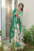 Beige Banarasi Silk Saree Green Zari Border Traditional Buta Design