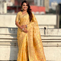 Mustard Yellow Banarasi Silk Saree with Rich Zari Weaving Designer Pallu 