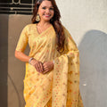 Mustard Yellow Banarasi Silk Saree with Rich Zari Weaving Designer Pallu