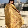 Mustard Yellow Banarasi Silk Saree with Rich Zari Weaving Designer Pallu