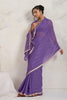 Purple Chiffon Saree with Lace Border Designer Saree