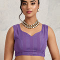 Purple Chiffon Saree with Lace Border Designer Saree