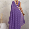 Purple Chiffon Saree with Lace Border Designer Saree