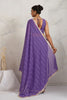 Purple Chiffon Saree with Lace Border Designer Saree